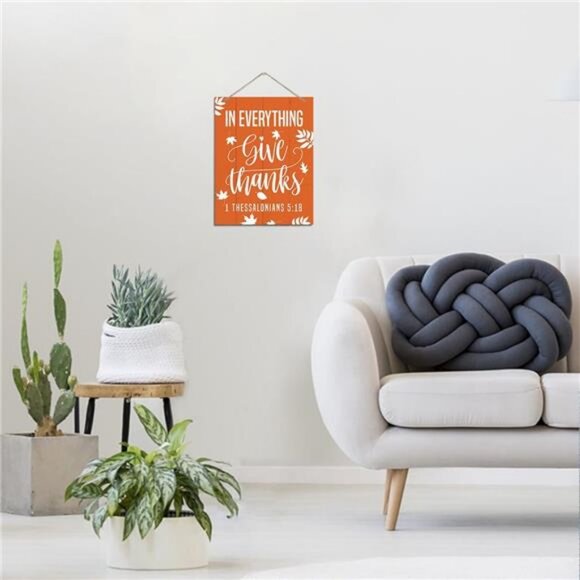 Thanksgiving Decor, Fall Decoration, Rustic Hanging Wood Plaque Sign - Picture 5 of 7